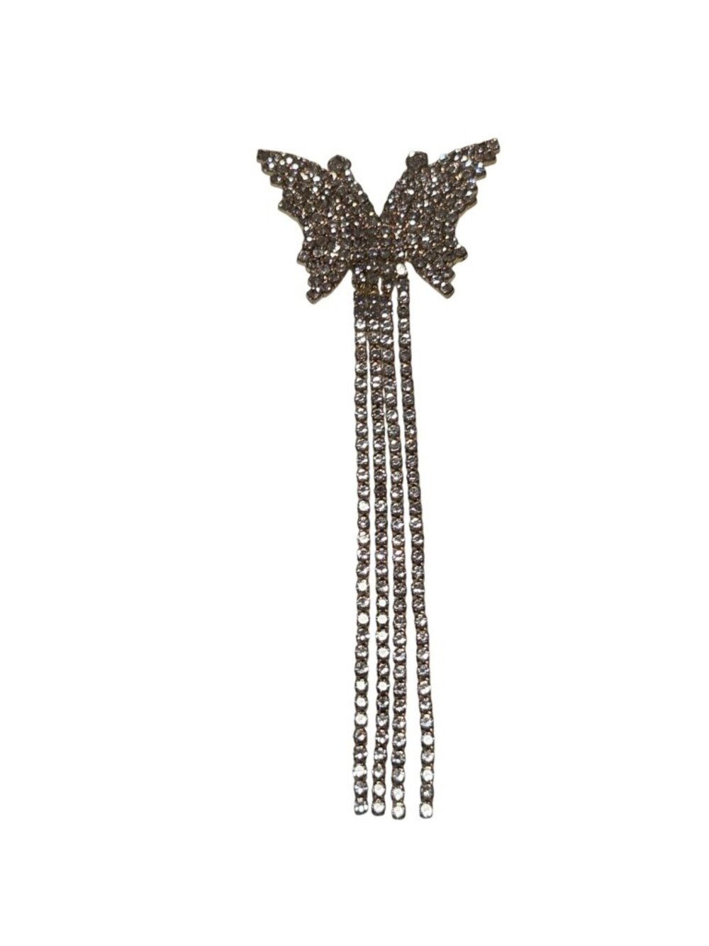 Crystal Butterfly Rhinestone Tassels Gold Tone Crafting DIY Jewelry Piece